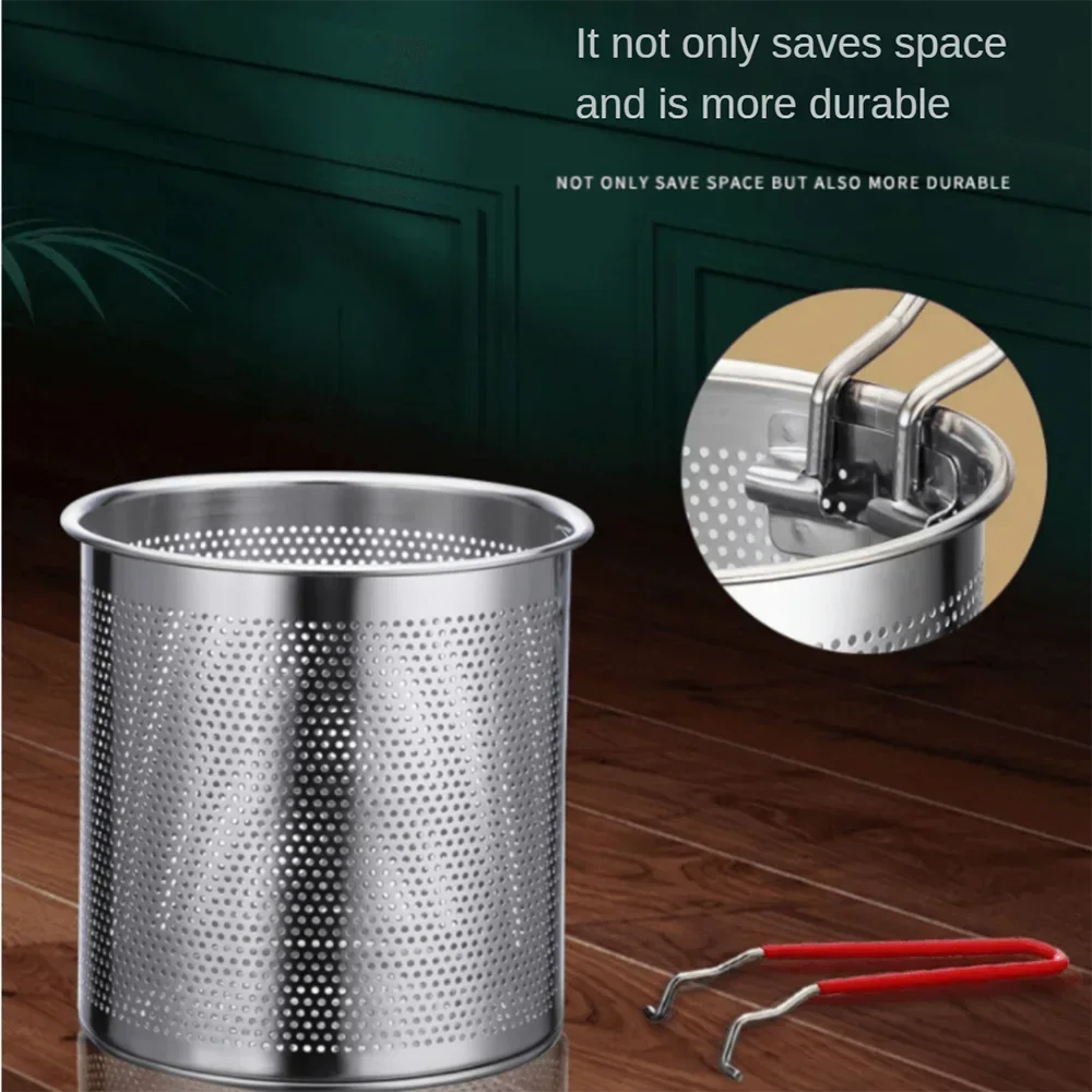 1200ML Chicken Fried Pot with Strainer Basket French Fries Fryer 304 Stainless Steel for French Fries Chicken Fry