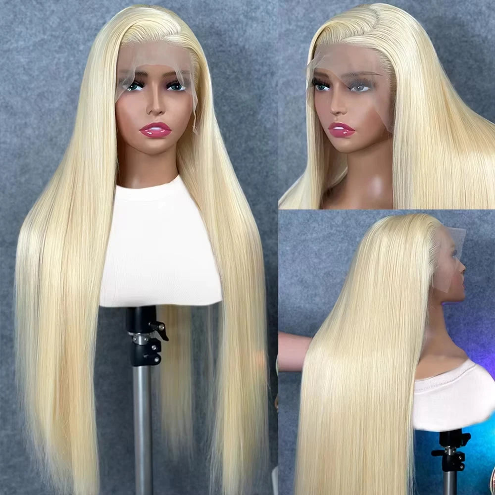 Nexoro Female 613 Blonde Straight Human Hair Wig 13x4 Lace Front Pre Plucked Baby Hair Natural Hairline Brazilian Hd Lace