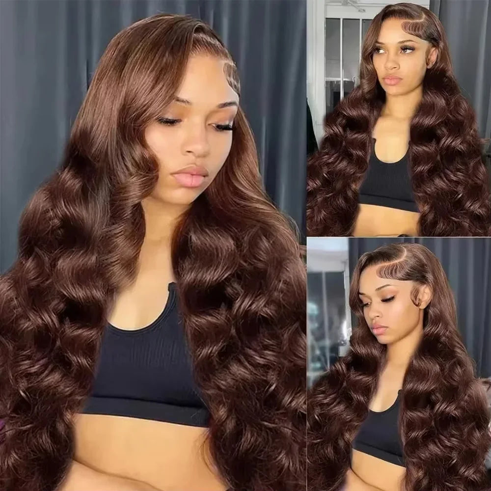 13x4 Chocolate Brown Body Wave Lace Front Wig 40 46 Inch Brazilian Human Hair Wigs Lace Front Wig 13x6 Brown Wig For Women