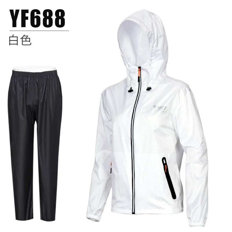 PGM Raincoat Rainpants Suit Unisex Full Body Rainstorm Prevention Jacket Women Men Hooded Split Raincoat Golf Long Pants