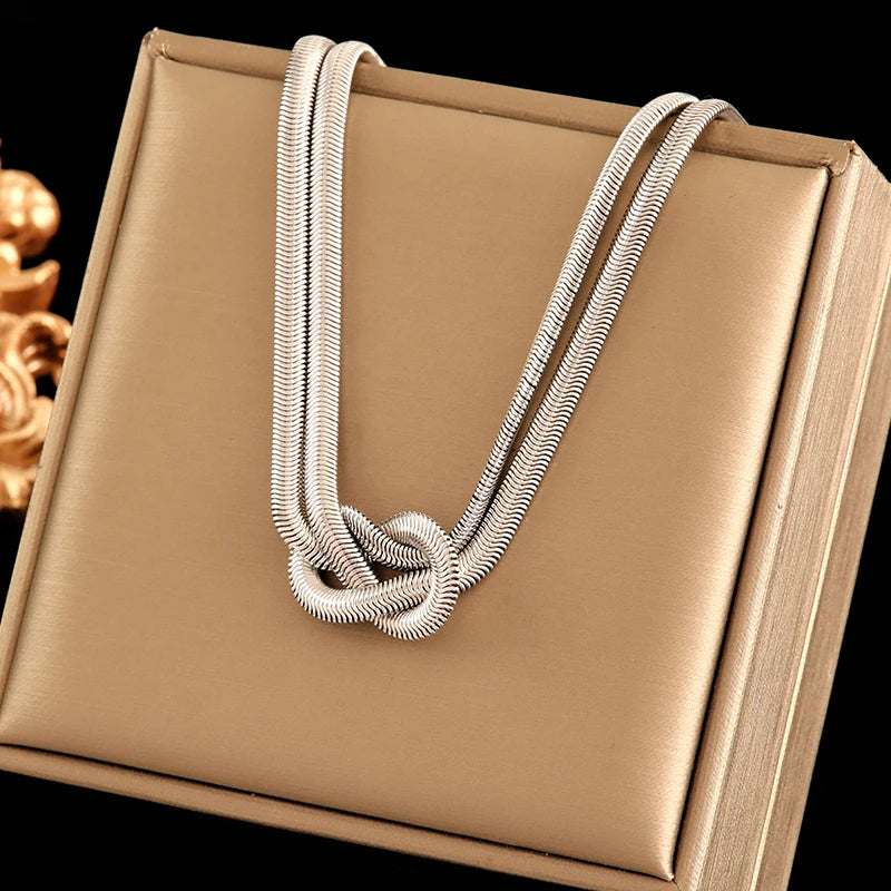 EILIECK 316L Stainless Steel Cuban Chain Statement Necklace For Women New Punk 18K Gold Plated Waterproof Neck Chain Jewelry