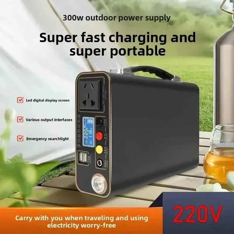 300W 220V Portable Power Station Solar Generator 333Wh 90000mAh LiFePo4 Portable Power Bank for Camping RV with Solar Panel