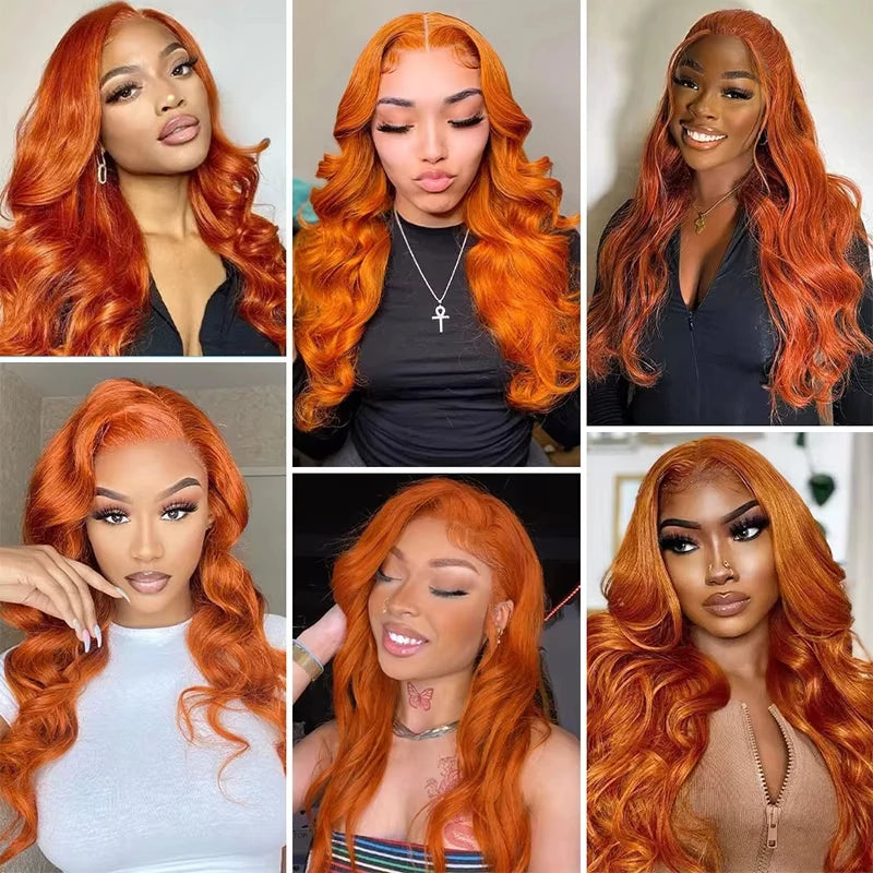 Wewave Body Wave Human Hair Wigs Body Wave Wig Ginger Wig Human Hair 350 HD Lace Wig 13x6 Brazilian Hair 200% Density Baby Hair