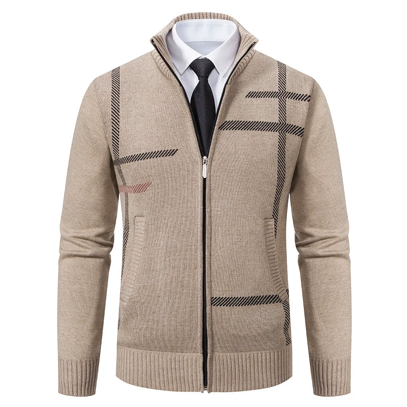 Man Knit Sweater Jacket Fleece Cardigan Amazon Men's Clothes Luxury Brown Jersey Casual Sweatshirts Warm Jumper Korean Coat