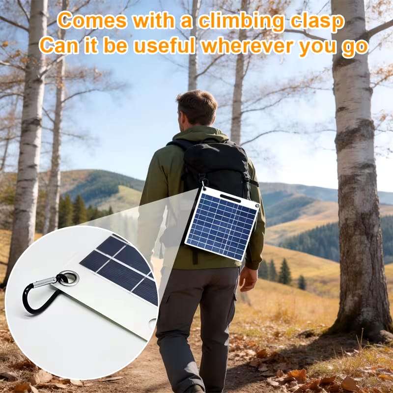 Portable Solar Panel with USB Interface, Suitable for Charging Phones, Fans and Computers, Ideal as a Solar Charging Device for Camping and Outdoor Emergencies, Also Functions as Solar Generator
