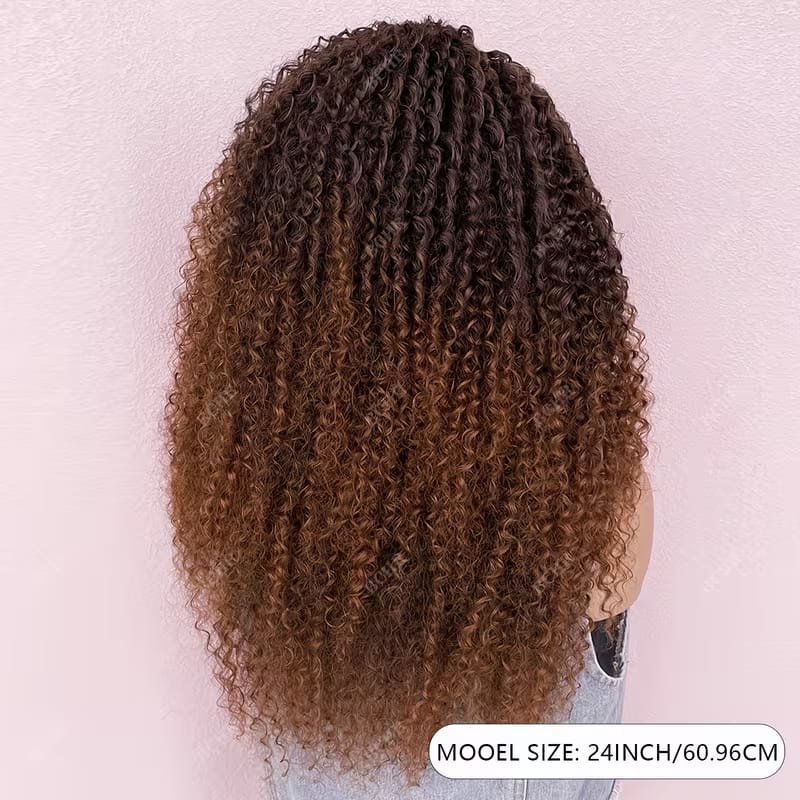24-Inch African-Style Tight Curl Synthetic Wig (Women's)High-Density (13X4X1) Lace Front Wig, Suitable for all Skin Tones; Ideal for Daily Wear And Party Styling