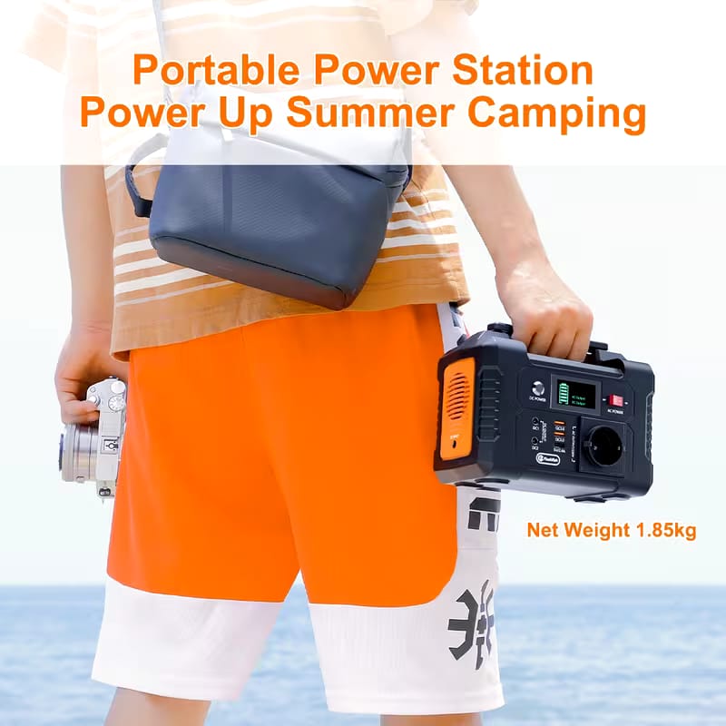 200 Portable Power Station with 60W Foldable Solar Panel, 151Wh Digital Display Solar
