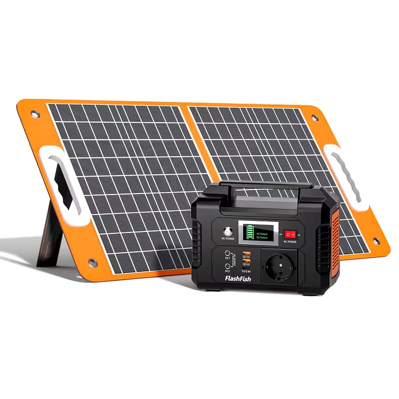 200 Portable Power Station with 60W Foldable Solar Panel, 151Wh Digital Display Solar