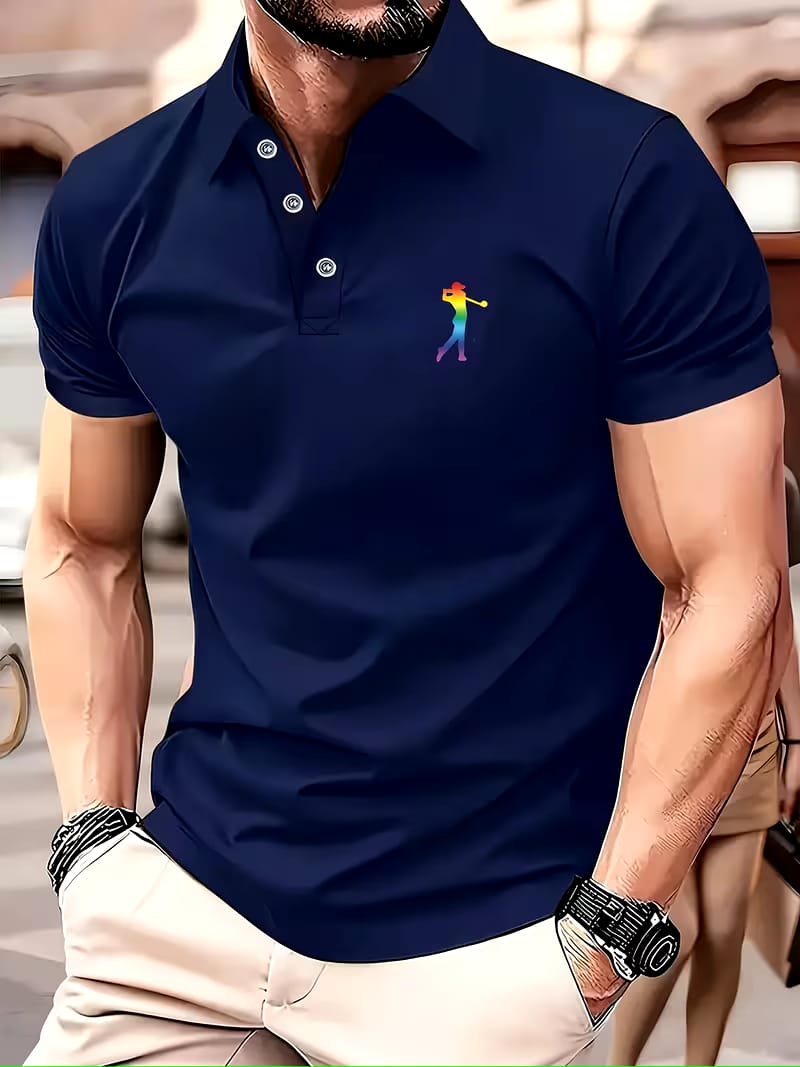 Men's Short sleeve printed Golf Shirt for Summer and Spring