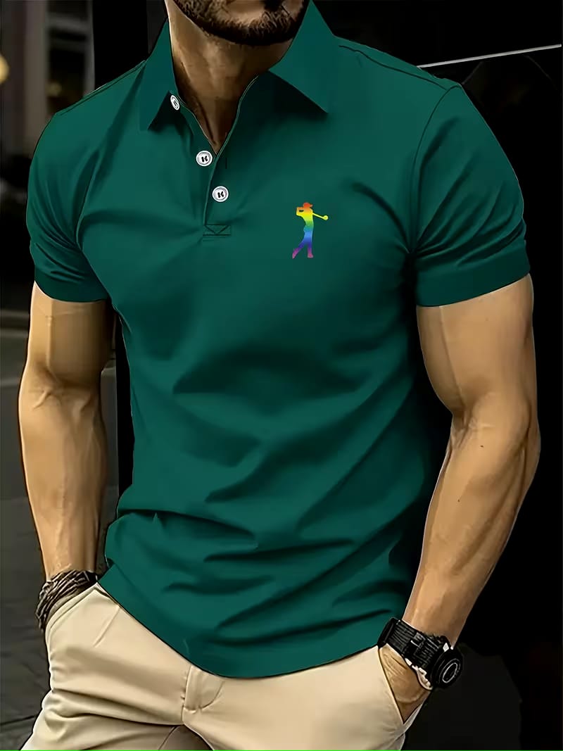 Men's Short sleeve printed Golf Shirt for Summer and Spring