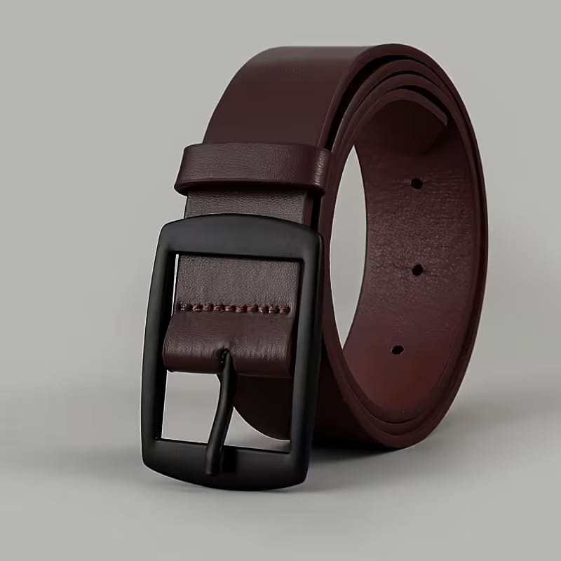 1Pc Men's Fashionable PU Leather Belt, Easy And Retro Design, Smooth Buckle, for Men's Daily Life Leisure