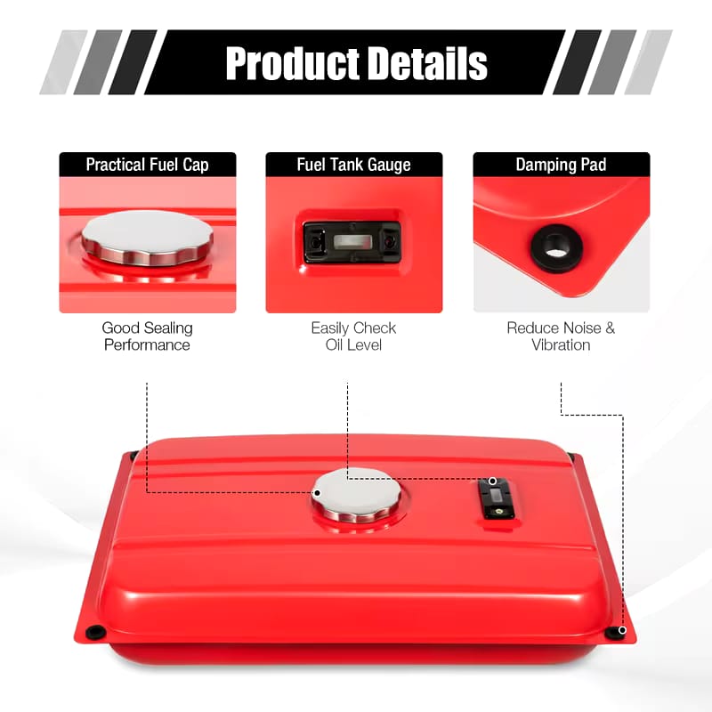 15-Liter Universal Generator Fuel Tank Generator, 4-Gallon Portable