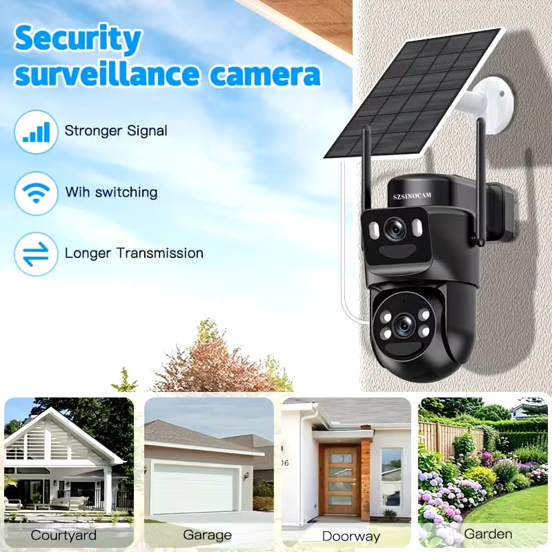 4G LTE EU Cellular Security Camera Solar with SIM Card.  (Verizon AT& T-Mobile) Binocular Lens 8X ZOOM.