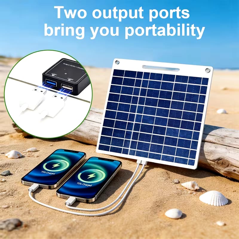 Portable Solar Panel with USB Interface, Suitable for Charging Phones, Fans and Computers, Ideal as a Solar Charging Device for Camping and Outdoor Emergencies, Also Functions as Solar Generator