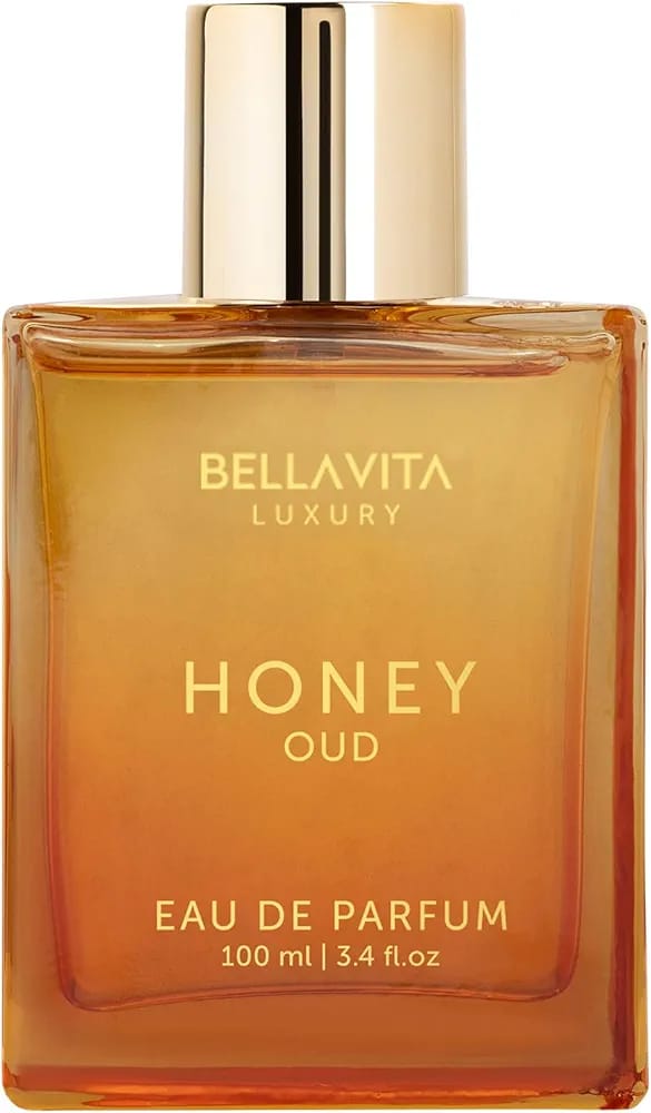 Bella Vita Luxury Honey oud. The perfume is Unisex perfume for men and women with Patchouli, Vanilla, Bergamot, Floral, Spicy EDP Fragrance Scent, 100Ml...