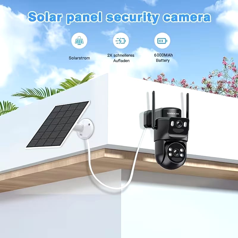 4G LTE EU Cellular Security Camera Solar with SIM Card.  (Verizon AT& T-Mobile) Binocular Lens 8X ZOOM.