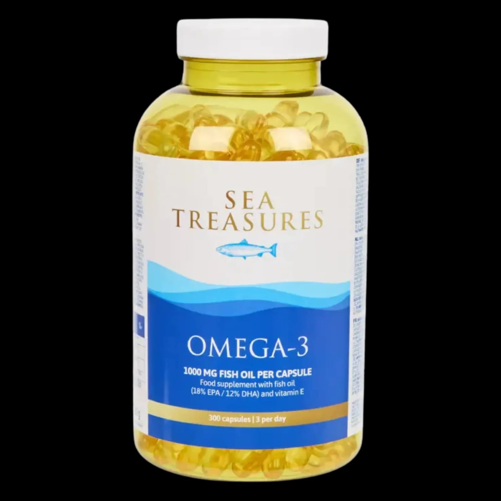 OMEGA-3 Food supplement with fish oil. 1000 MG  FISH OIL PER CAPSULE