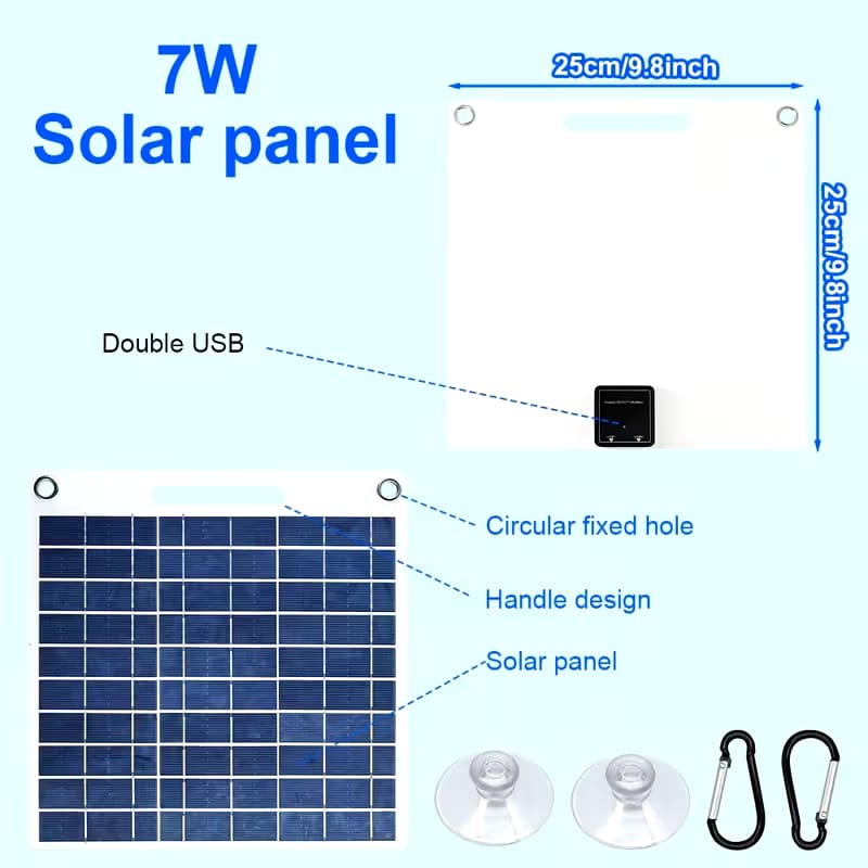 Portable Solar Panel with USB Interface, Suitable for Charging Phones, Fans and Computers, Ideal as a Solar Charging Device for Camping and Outdoor Emergencies, Also Functions as Solar Generator