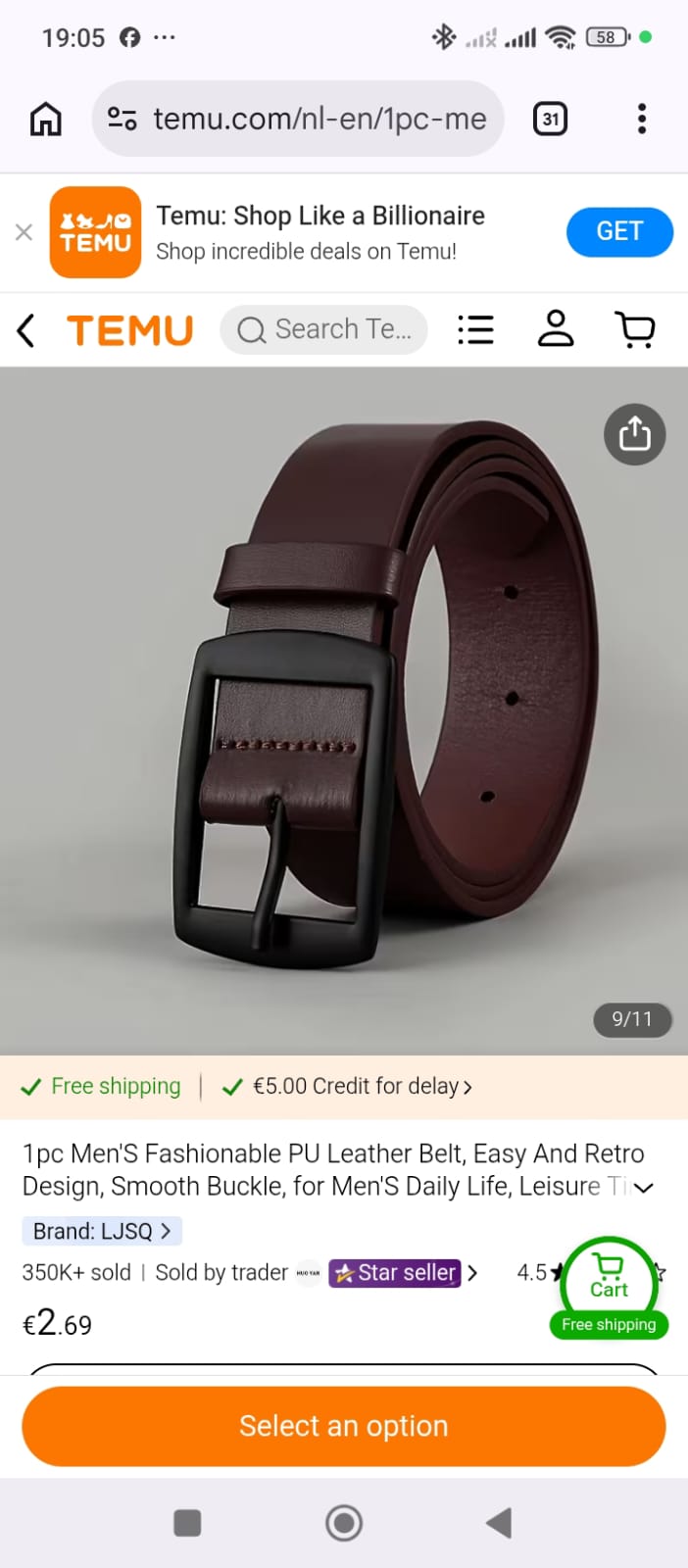 1Pc Men's Fashionable PU Leather Belt, Easy And Retro Design, Smooth Buckle, for Men's Daily Life Leisure