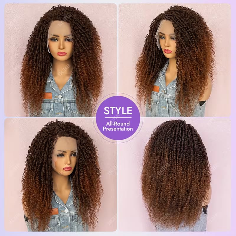 24-Inch African-Style Tight Curl Synthetic Wig (Women's)High-Density (13X4X1) Lace Front Wig, Suitable for all Skin Tones; Ideal for Daily Wear And Party Styling
