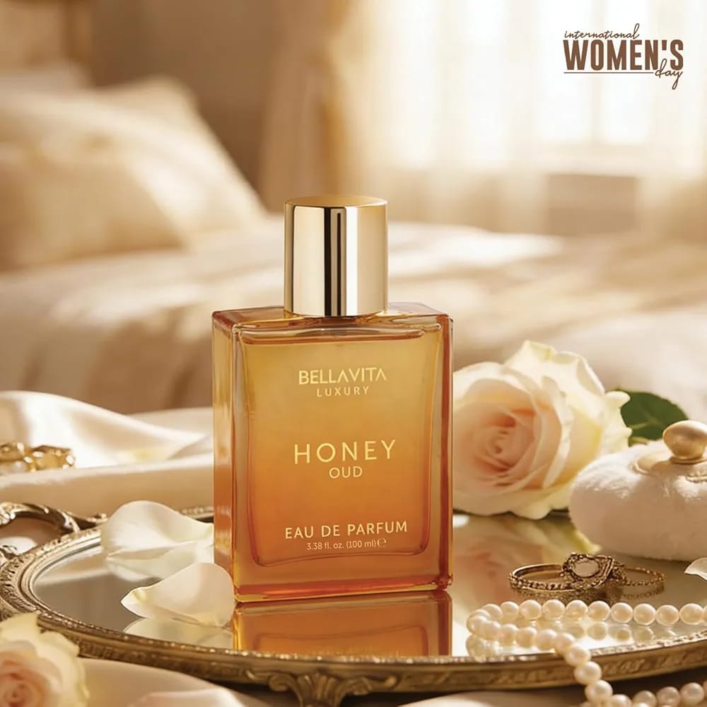 Bella Vita Luxury Honey oud. The perfume is Unisex perfume for men and women with Patchouli, Vanilla, Bergamot, Floral, Spicy EDP Fragrance Scent, 100Ml...