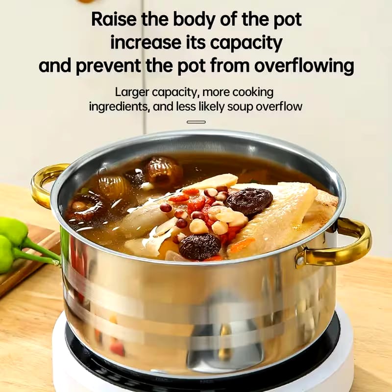 5pcs Golden Stainless Steel pots