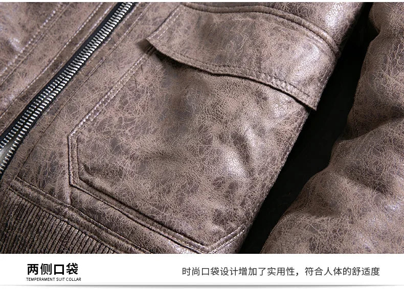 2023 New Sheep Fleece Men's Fur Jacket Men Short Flip Collar Wool Real Fur Coat for Men Motorcycle Air Force Jackets Casacas FCY